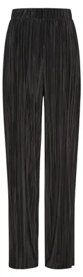Image de Pantalon de jogging ample pour femme, taille élastique, texture tricotée, couleur noire, taille S