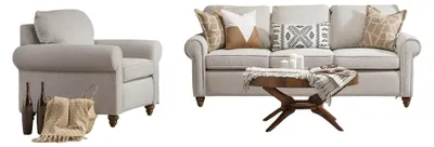 Immagine prodotto di Confortevole set da salotto: divano a 3 posti e poltrona dal design elegante.