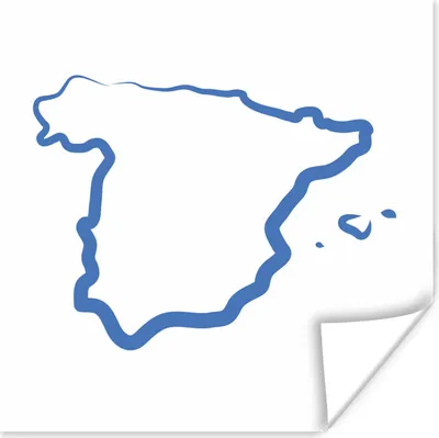 Produktbild von MuchoWow® Poster Illustration der Konturen von Spanien 100x100 cm - Babyzimmer
