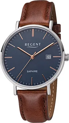 Produktbild von Regent Leder Herren Uhr F-1228 Analog Armband-Uhr braun Lederarmband D2URF1228