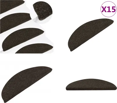 Produktbild von vidaXL Stufenmatten Selbstklebend 15 Stk. 56x17x3 cm Anthrazit - Treppenmatte - Treppenmatten - Stufenmatte - Stufenmatten