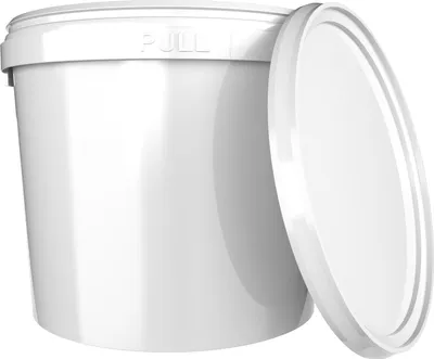 Produktbild von Kunststoffeimer mit Deckel | rund 5L | PP | Lebensmittelecht | Weiß 1 Stück