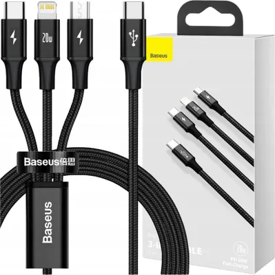 Immagine prodotto di Baseus Rapid Series 3-in-1 USB Type-C Cable  PD 20W 1.5m