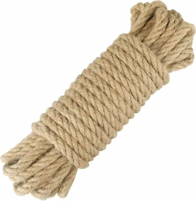 Produktbild von 10 mm dickes Juteseil, Hanfseil für Dekoration, Bastelarbeiten, Gartenarbeit, Katzenbaum (10 Meter)