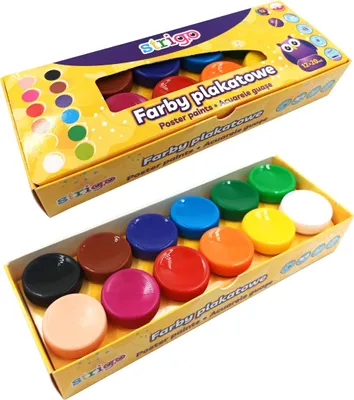 Obrázek produktu pro Barvy na plakáty 12 barev STRIGO
