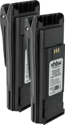 Produktbild von vhbw 2x Akku Ersatz für Motorola PMNN4259AR für Funkgerät, Walkie Talkie (2500 mAh, 7,2 V, NiMH) + Gürtelclip