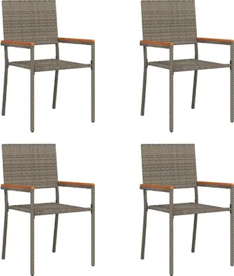 Produktbild von vidaXL Garten Stapelstühle 4 pcs Grau und Braun 54 x 56 x 90 cm