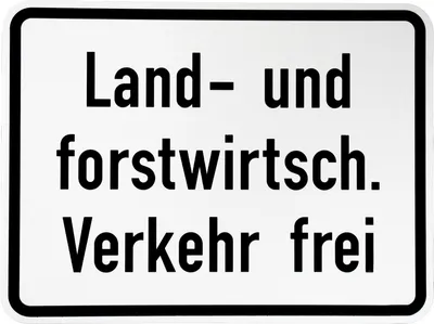 Produktbild von ORIGINAL Verkehrsschild Nr. 1026-38 " Land - und forstwirtschaftlicher Verkehr frei" 315 x 420 mm nach StVO und RAL-Gütebedingungen Verkehrszeichen Schild Zusatzschild Straßenschilder Straßenschild