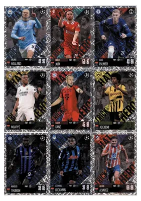 Obrázek produktu pro Match Attax Champions League 2024/25 EXTRA – Sběratelské karty – Všech 9 karet hrdinů s hattrickem