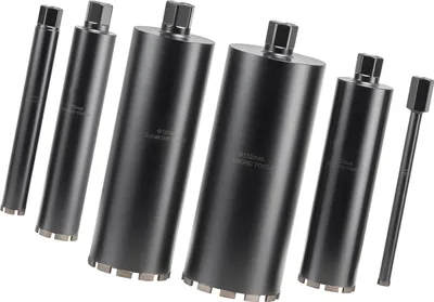 Produktbild von SucceBuy Kernbohrer-Set 6-tlg. φ 25,4 / 50,8 / 76,2 / 101,6 / 127,0 / 152,4 mm, 356 mm Bohrtiefe, 1-1/4 Zoll-7 Innengewinde, Nass-Diamantkernbohrer für Beton, Ziegel und Mauerwerk