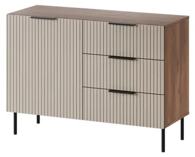 Image de Lit Cama avec 2 tiroirs ALMERA 104x42x75 noyer/cachemire