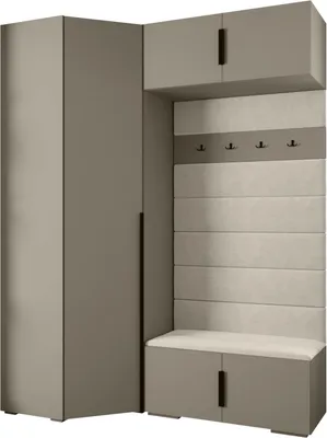 Produktbild von MEBLE KRYSPOL Inova 1 Möbelset Garderobe, 236,7x181,7x47cm - Kaschmir, Manila 02, Schwarz