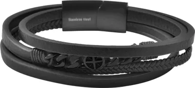 Produktbild von Akzent Armband aus Kunstlederion mit Edelstahlelement, Ionenplattiert, schwarz