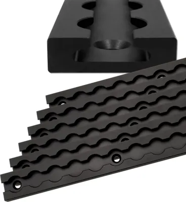 Produktbild von Airlineschiene robust eckig schwarz eloxiert, Alu Zurrschiene 6x 1,5 Meter, hohe Stabilität und Langlebigkeit, für Anhänger, PKW, LKW, Camper, Wohnmobil
