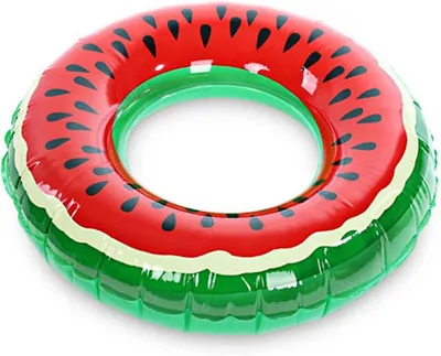 Imagen del producto de Flotador inflable con forma de sandía, fabricado en PVC, unidad individual, ideal para piscina y playa
