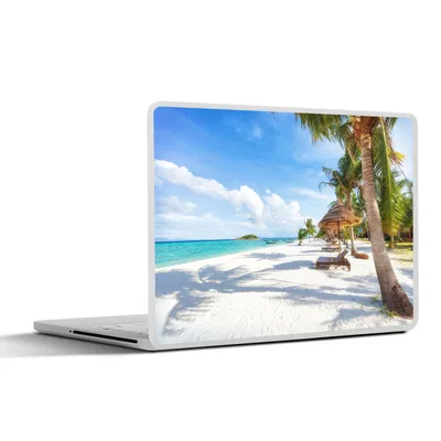 Produktbild von MuchoWow® Laptop Aufkleber Sticker Cover Strand - Meer - Palmen 30x21 cm - Sticker für Laptop - Selbstklebend