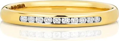 Produktbild von 9 Karat (375) Gold Halb Eternity Damen - Diamant Trauring/Ehering/Hochzeitsring Brillant-Schliff 0.09 Karat GH - SI3-I1, 49 (15.6); TRS187969KYRSJ