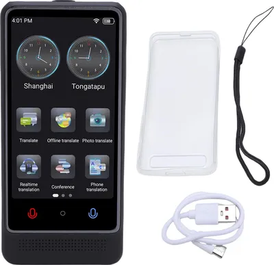 Immagine prodotto di Traduttore di lingue, portatile, touch screen da 3,0 pollici, 1 GB, 8 GB, in tempo reale, AI bidirezionale, dispositivo di traduzione intelligente, supporta 138 lingue per