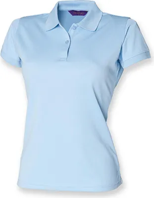 Produktbild von Henbury H476 | Damen Coolplus Wicking Polo Shirt / Mikro-Piqué - Farbe: Light Blue - Größe: S
