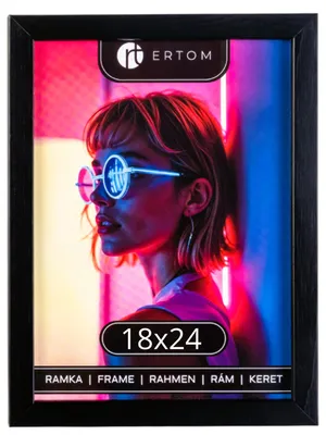 Zdjęcie produktu dla Ramka na zdjęcia ALPINA Czarna 18x24 drewniana ze szkłem stojąca wisząca