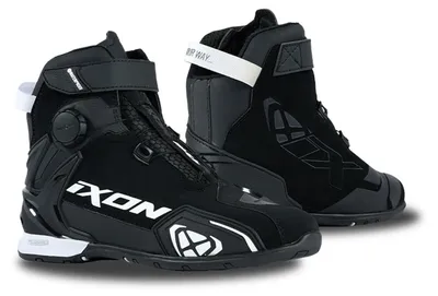 Image de Bottines de moto Ixon Bull 2 WP pour femmes, noires et blanches - Taille 40