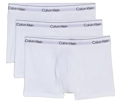 Produktbild von Calvin Klein 3 Pack Trunks - Icon Baumwolle Stretch LV00NB4392-100 Weiß Größe XS