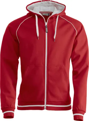 Produktbild von Gerry Sweatjacke mit Kapuze, Full-Zip und Kontraststreifen in Piqué Optik