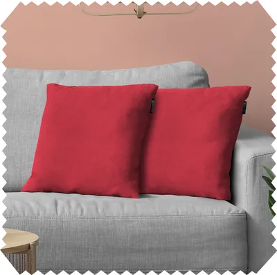 Produktbild von novely® 2er-SET DEKOKISSEN ALPEN - Velours Sofakissen - Kissenbezug für Zierkissen in 40x40cm - Farbe: 04 Dunkelrot | Ausführung: Komplett (mit Füllung)