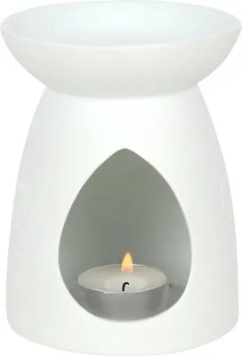 Immagine prodotto di Something Different - Bruciatore a olio, Vetroceramica, testa di Buddha SD4090 (12,5 cm x 9,5 cm x 9,5 cm) (Bianco/Bianco)