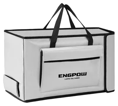 Obrázek produktu pro Pouzdro na baterii pro elektrokolo, ohnivzdorné, pro 2 baterie, odolné nárazům, stříbrné, rozměry 45x12x25 cm