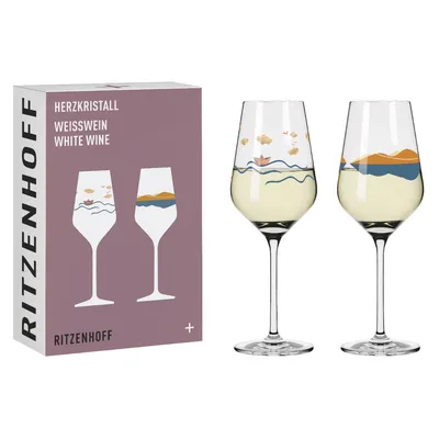 Produktbild von HERZKRISTALL WEIßWEINGLAS-SET H23 VON AURÉLIE GIROD | APPLEFIELD