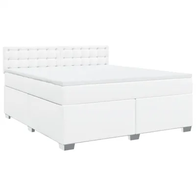 Produktbild von Boxspringbett mit Matratze Weiß 180x200 cm Kunstleder