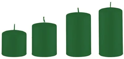 Produktbild von 4er Set Adventskerzen abgestuft Fairway Grün Ø 60 mm