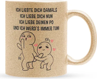 Produktbild von 22Feels Glitzertasse Gold Paar Jahrestag Geschenk Hochzeitstag Ehefrau Ehemann Valentinstag Sie Ihn Freund Freundin Geburtstag Weihnachten Liebe Paar Geschenkidee Bürotasse