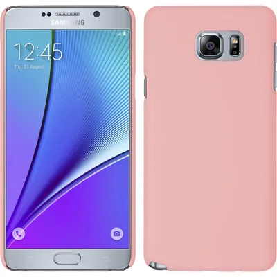 Produktbild von PhoneNatic Case kompatibel mit Samsung Galaxy Note 5 - Hülle rosa gummiert Hard-case + 2 Schutzfolien