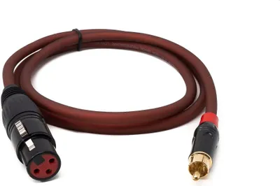 Produktbild von SYSTEM-S Cinch RCA Kabel 100 cm Stecker zu XLR 3 polig Buchse Adapter in Rot