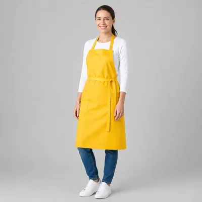 Produktbild von Latzschürze gelb, B 75 x L 75 cm : gelb : 65% Polyester 35% Baumwolle