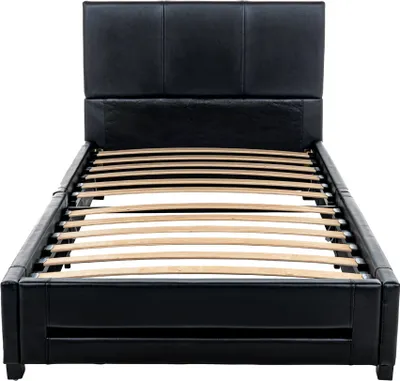 Produktbild von HOME DELUXE - LED Bett ASTEROID - Schwarz, 90 x 200 cm - inkl. Lattenrost I Polsterbett Design Bett inkl. Beleuchtung