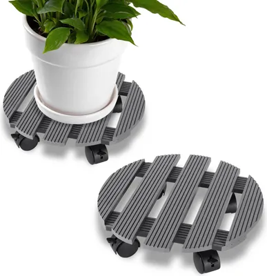 SWANEW Rullo Per Piante Rotondo Con Ruote Girevoli 360° Pannello - Foto 3