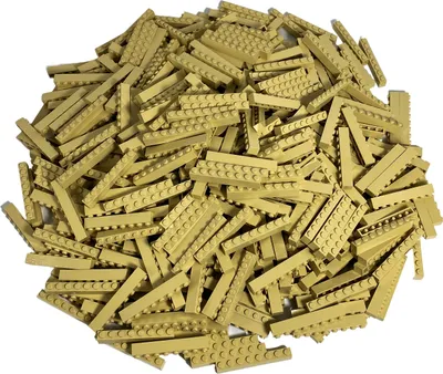 A pile of tan LEGO bricks.