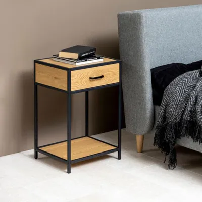 Obrázek produktu pro Noční stolek Smuk Chelsea Oak - černý