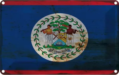 Produktbild von vianmo Blechschild 12x18 cm Belize Rost Flagge Fahne Wappen