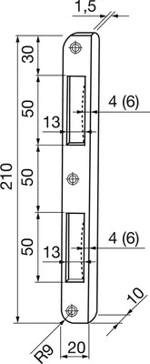 Immagine prodotto di Frontale angolare R 9 Piastra di tranciatura tonda 10 mm, bombata, acciaio inox