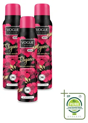 Obrázok produktu pre 3 kusy toaletného spreju Vogue Elegance pre ženy - 150 ml - balenie