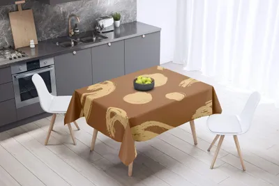 Tischdecke 140x140 cm, Polyester, wasserabweisend, braun