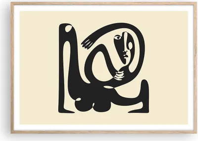 Produktbild von Gerahmtes Poster - Rahmen in heller Eiche - Surreal Charakter Kontrast - 100x70 cm - Wand Bild - Wanddeko - Wandbilder - Kunstposter - Wandposter - Bilderrahmen - Bilder - P2NAA100x70-4615