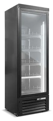 Produktbild von Gastro Getränkekühlschrank | Flaschenkühlschrank | Gewerbekühlschrank | 1 Glastür | Schwarz | 600 Liter | +2 bis +10 °C