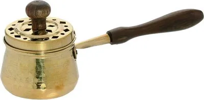 Produktbild von Größe M Räucherpfanne Mokkakanne Design Messing Handarbeit Weihrauchpfanne 1605