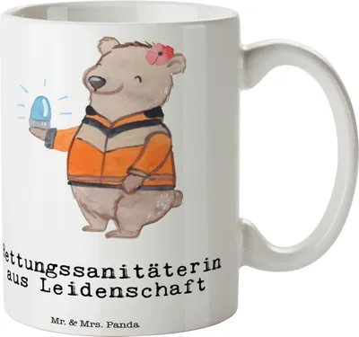 Produktbild von Mr. & Mrs. Panda Kaffeebecher Rettungssanitäterin Leidenschaft - Weiß - Geschenk, Kaffeetasse, Tasse, Teetasse, Pott, Frühstückstasse
