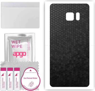 Produktbild von apgo Rückseite Schutzfolie, Skin, kompatibel mit Samsung Galaxy Note 7, Hinten Displayschutzfolie aus Vinylfolie, kratzfest, einfache Montage - Schwarze Honigwabe